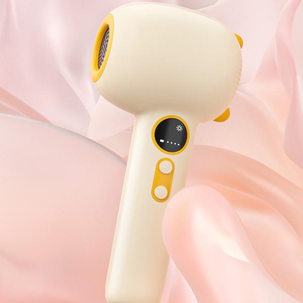 Secador de cabelo recarregável de temperatura constante com proteção da pele do bebê e longa duração da bateria