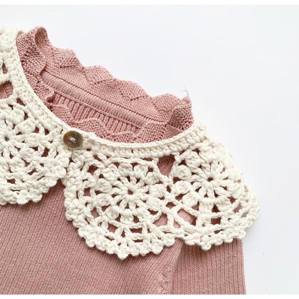 Y-F Baby Girls Two Color Lotus Leaf Collar Hand Crochet Cotton Lace Flower False Collar Accessories