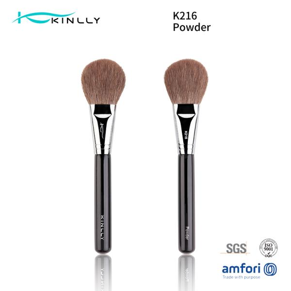 Black Luxury Makeup Brushes Real Natural Hair Goat Hair Makeup Brush