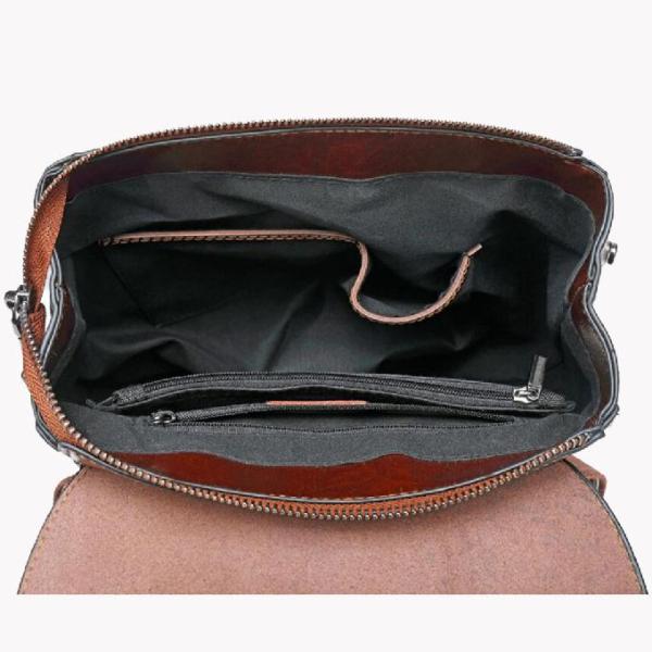 Рюкзак воска масла Cowhide 2 слоев дам кожаный