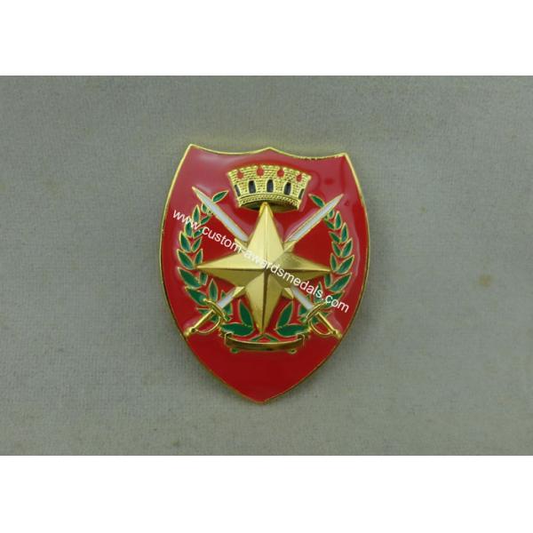 Printing Military Metal Souvenir Badges With Adhesive Sticker , Brass Car Emblem