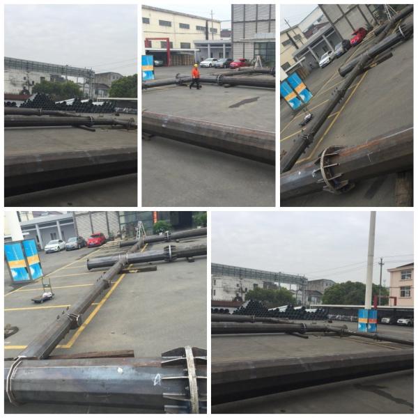 220KV Electric Tubular Poles Metal Post Galvanized Electrical Utility Poles