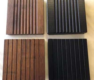 Interlock Natural Bamboo Flooring , Timber Wood Flooring 21 Mm For Bathroom