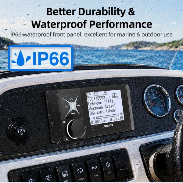 Marine New Marine Waterproof Stereo Receiver MP3 Player FM Radio for Boat With Controller