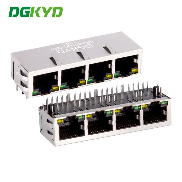 RJ45 クアッドポート 統合 ギガビット トランスフォーマー ネットワーク コネクタ ネットワーク ポート ソケット トランスフォーマー付き イーサネット スイッチ KRJ-401QGYENL