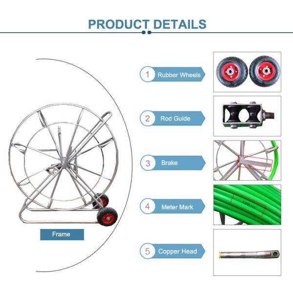Underground Cable Tools 11mm Fiberglass Duct Rod / Duct Rodders