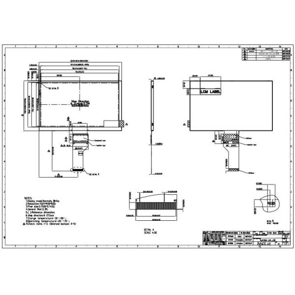 7 Inch 1024x600 HD TFT Lcd Panel Led Backlight Module 40 Pin LVDS Interface