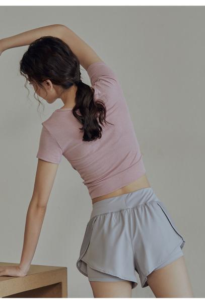 XS à cruz atlética Front Cropped Workout Tee da roupa das mulheres 5XL