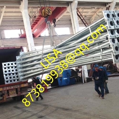 Nigeria Hot-dip Galvanized Round Tapered Street Lighting Steel Poles 9M Q235 Pole