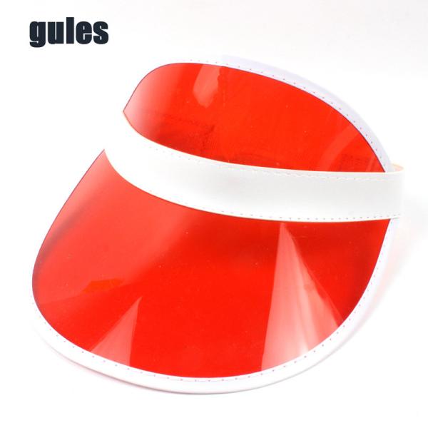 Summer Unisex Sun Visor Hat Candy Color Transparent Empty Top Plastic PVC Sunshade