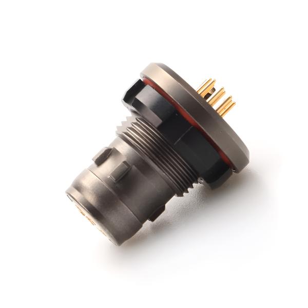 Conector impermeável militar masculino e feminino de série R industrial, nível de proteção chega a IP6K8