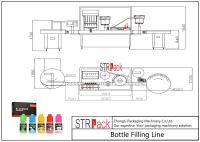 máquina que capsula del embotellado del E-líquido 10ml-100ml y línea que embala de etiquetado con la bomba de pistón