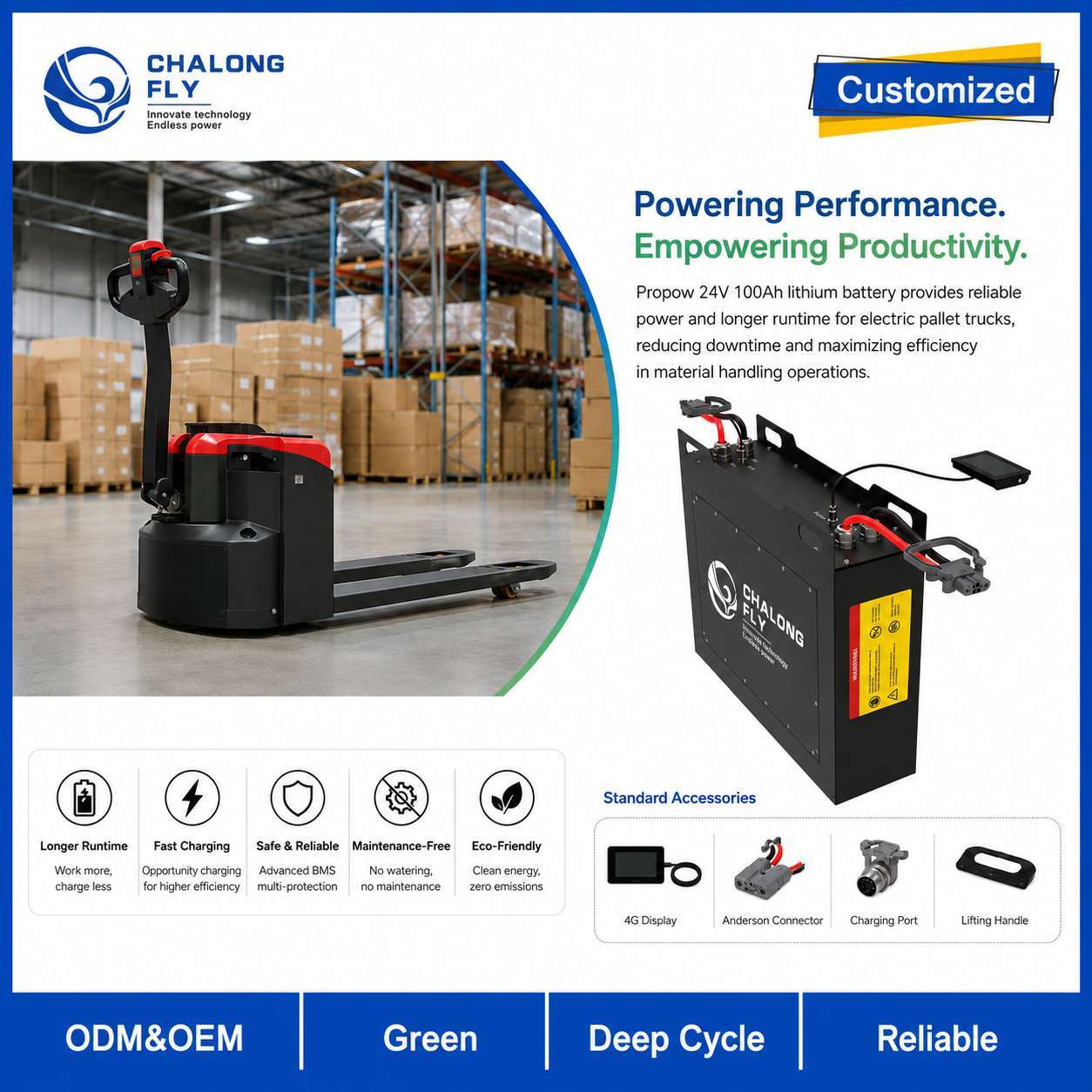 Custom 51.2V LiFePO4 Forklift Battery 304Ah 412Ah 560Ah with Smart BMS