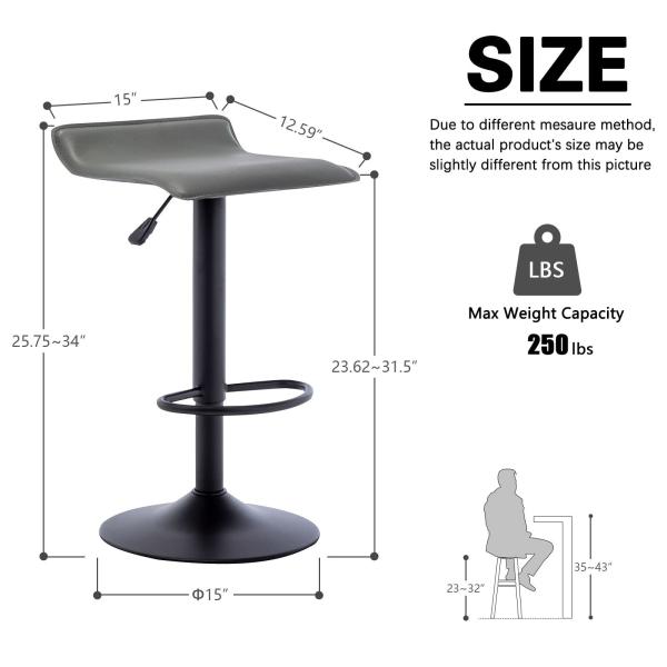 Généraux Tabourets à bar à rotation moderne en cuir PU Tabourets à bar à transport aérien pour meubles commerciaux