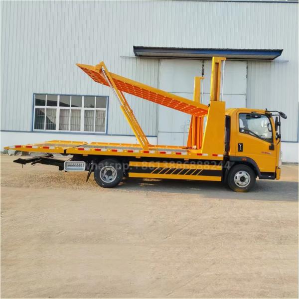 SINOTRUCK 4*2 Transportador de vehículos de plataforma de tres posiciones Transportador de automóviles para el transporte de tres automóviles