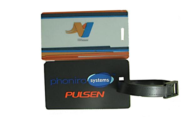 Plastic ID Card Luggage Identification Tags , Promotional Luggage Tags Injection Logo