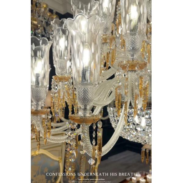 Роскошные люстры в стиле Франции с шампанскими подвесками