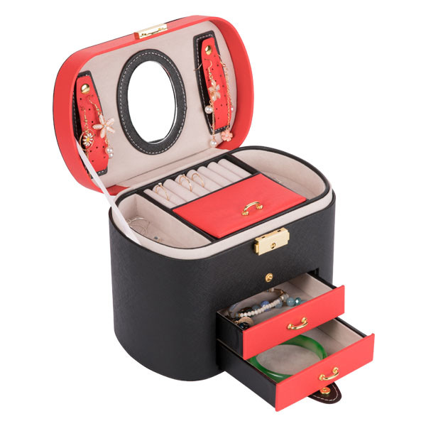 free logo jewelry box cabinet factory price jewelry box leather