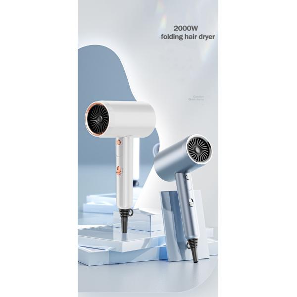 2000 Вт мощный портативный сгибающийся сушилка для волос с голубым светом для путешествий в отель
