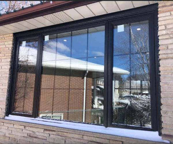 6+12A+6 MM Insulating Glass For Casement Windows With Black White Color Aluminum Frame