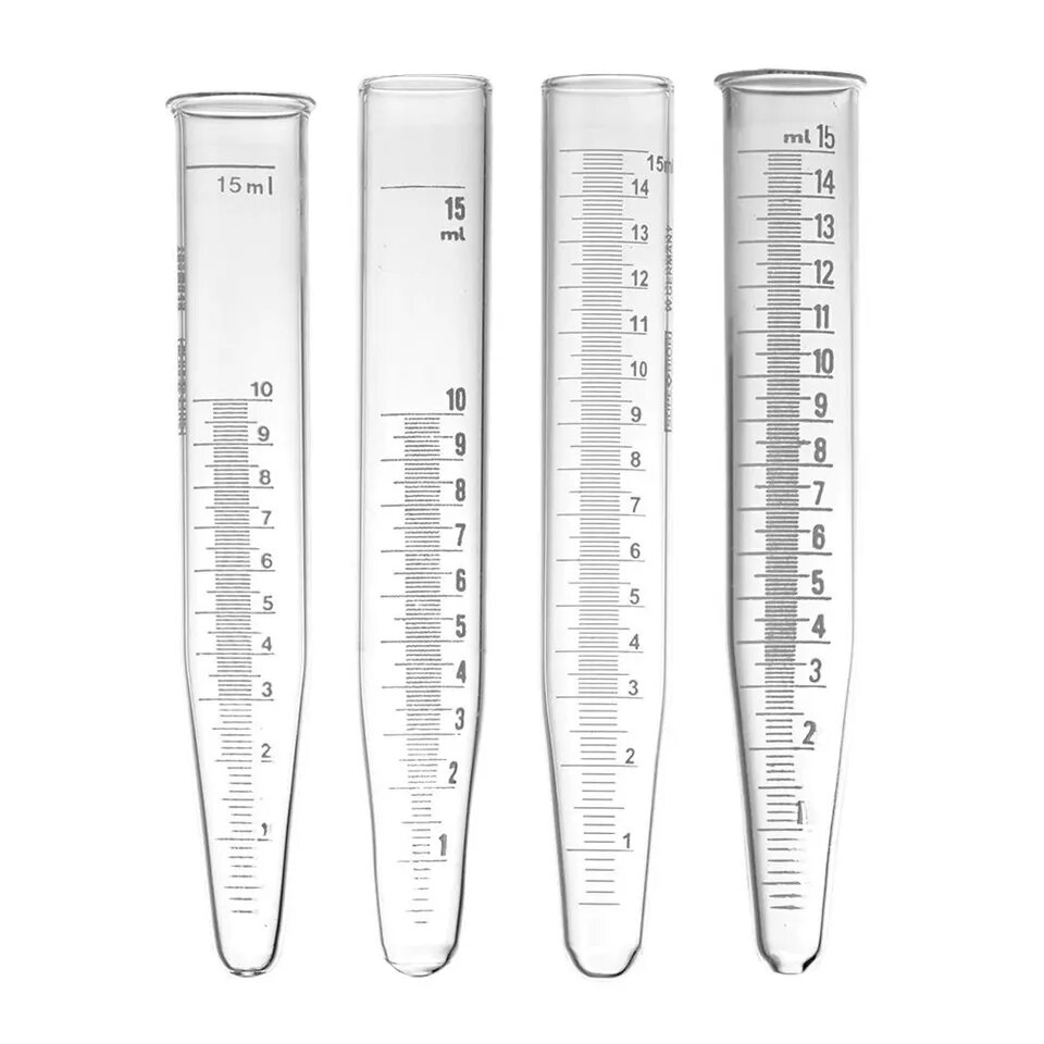 Centrifuge Tube Graduated Conical Bottom Chemistry glassware Borosilicate 3.3 Glass Empty Glass Transparent Radical Small Tube.
