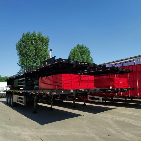 Jost E100 Landing Gear 4 Axle Flatbed Semi Trailer Truck for Heavy Duty Transportation