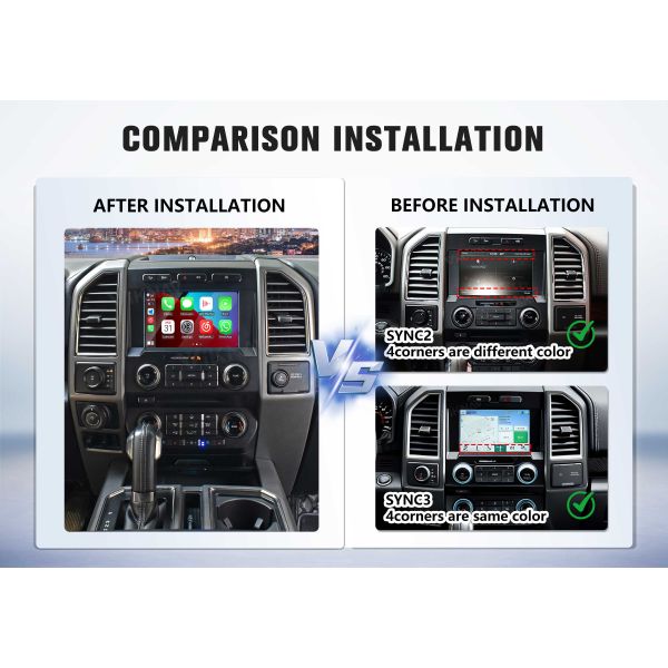 Upgrade Android Box For Ford F150 2015-2022 Wireless Carplay Touch Screen GPS Navigation Multimedia player Auto Stereo Head Unit SYNC2 and SYNC3