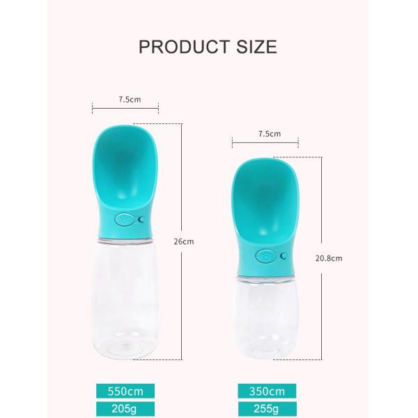 На открытом воздухе идя бутылка с водой любимца чашки 350ml 550ml кота собаки портативная