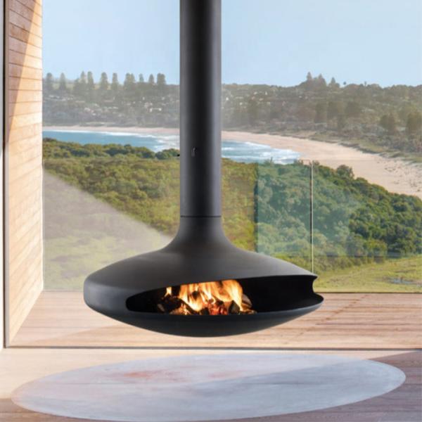 Carbon Iron Construction Wood Burning Fire Pit With Assembly Required Hanging Fireplace