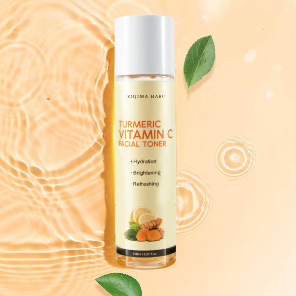 OEM Private Label Turmeric Whitening Hydrating Face Toner Improve Blemishes Dark Spots Vitamin C Facial Toner