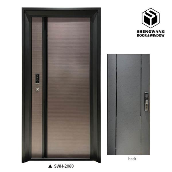 Customized Color Sapele Aluminum Room Door Soundproof Entry Fireproof Room Door