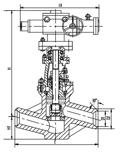 Серый клапан электростанции литого железа, нормальные вентили J961Y-25