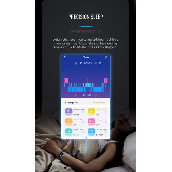 ЭКГ PPG Шагомер HR Монитор Смарт-браслет Фитнес-трекер Часы с кровяным давлением