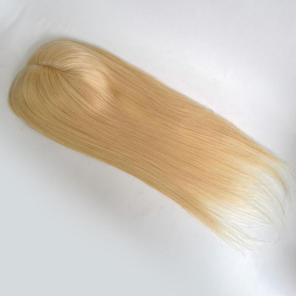 High Density European Free Part Silk Top Base 1B Real Remy Raw Hair Toupee Wig Pieces Toppers for Women