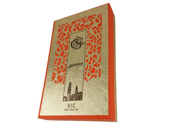Lid & Bottom Box Style Cardboard Material Red Color Hot Stamping Craft Embossing Logo Mooncake Box Packaging