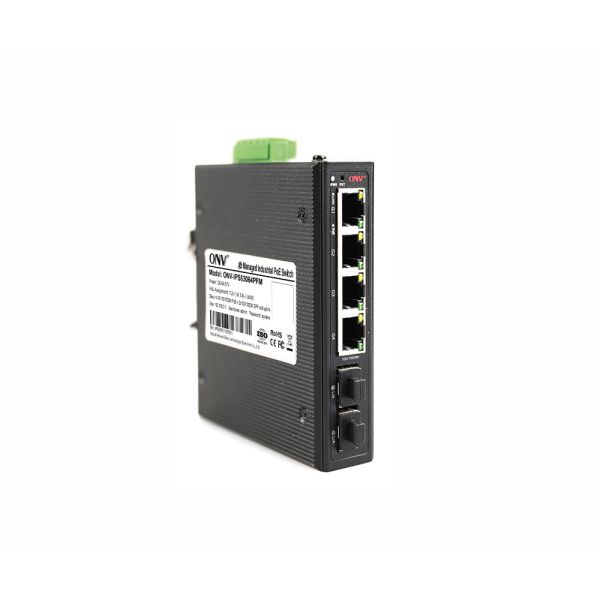 6-port Gigabit Industrial PoE Switch with 30W PoE and SFP Fiber Ports for Easy Managed Networks