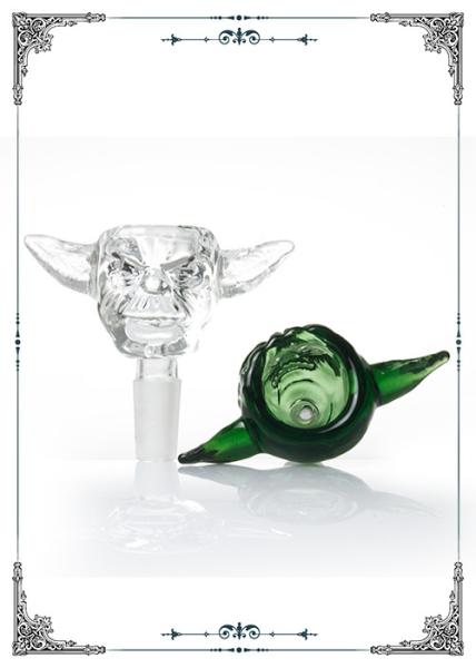 14MM 18MM Skull Joint Water Bong Accessories Clear Green Color