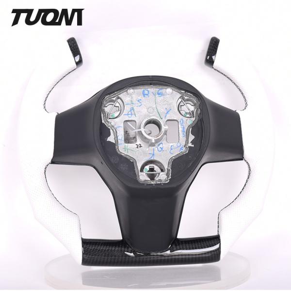 Suede Tesla Sports Racing Model 3 Steering Wheel Twill Glossy White Leather