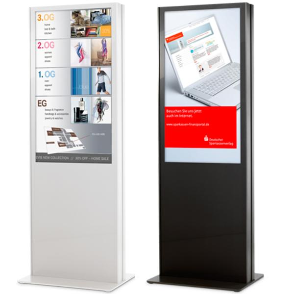 Indoor Lcd Advertising Digital Signage Kiosk 43 Inch Ultra Slim Double Sided Display