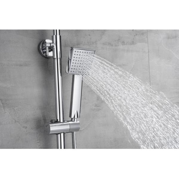 Chrome Plated Stainless Steel Wall Mount Shower Set with Exposed B S Faucet Feature