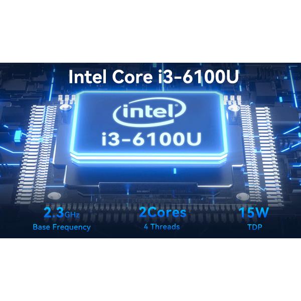 Intel Core i3 6100U Firewall Mini PC с Linux Single DDR4 до 16 ГБ и GPIO