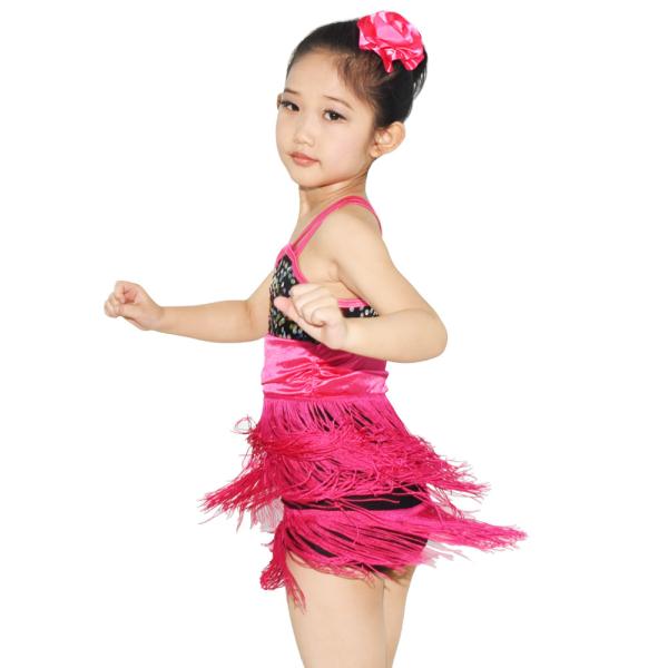 MiDee Fringes Sequins Latin Dress for Girls  fringe latin dress latino dance wear