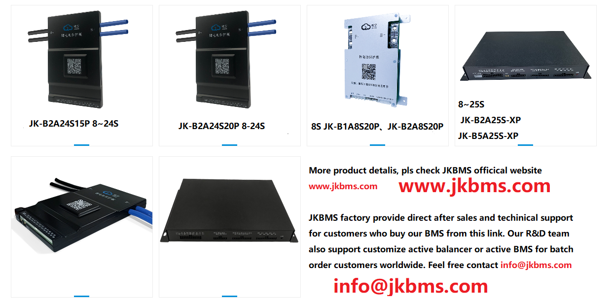JKBMS Active BMS Solar Inverter Batteries LIFEPO4 NMC For Solar Energy Systems