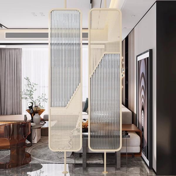 Modern Style Metal Single Panel Room Divider Indoor Decorative Bright