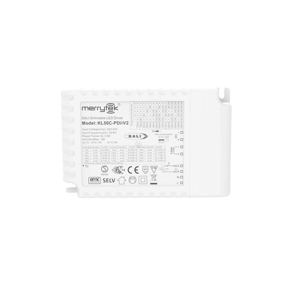 50W 700ma to 140ma programmable DALI2 & PUSH & 0-10V dimmable led power driver for LED panel