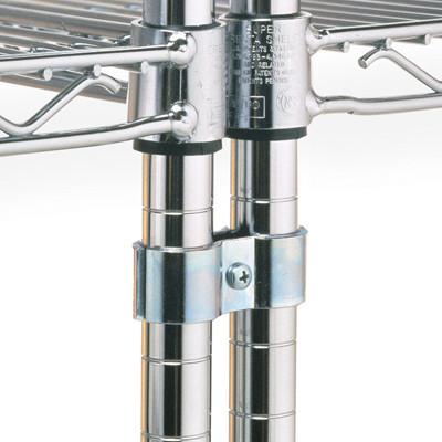 Stainless Steel Wire Shelving Parts Post Clamps To Connect Two Posts