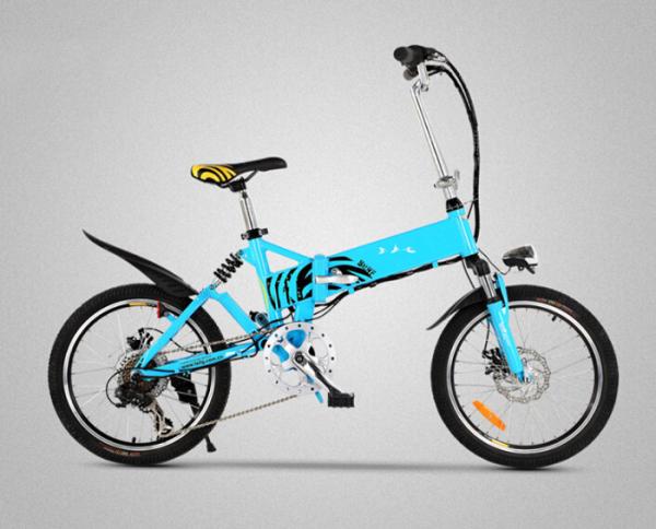 Long Range Electric Folding Bicycle 20 Folding E Bike With Shock Absorber