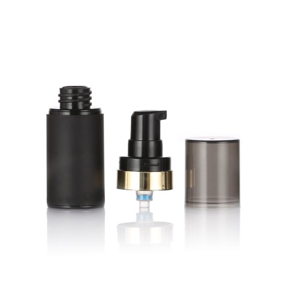 Top Quality Black Airless Bottle 15ml 30ml 50ml PP Plastic Airless Cosmetic Bottles