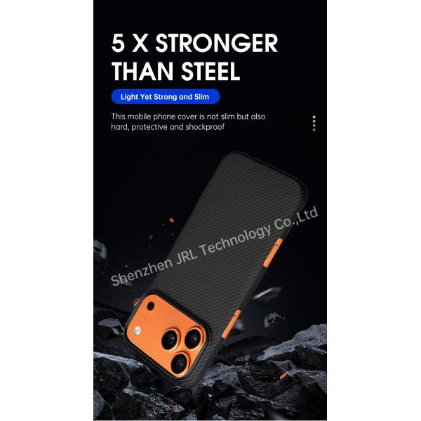 600D Pattern Customized Aramid Carbon Fiber Mobile Cover for iPhone 17 Pro Max