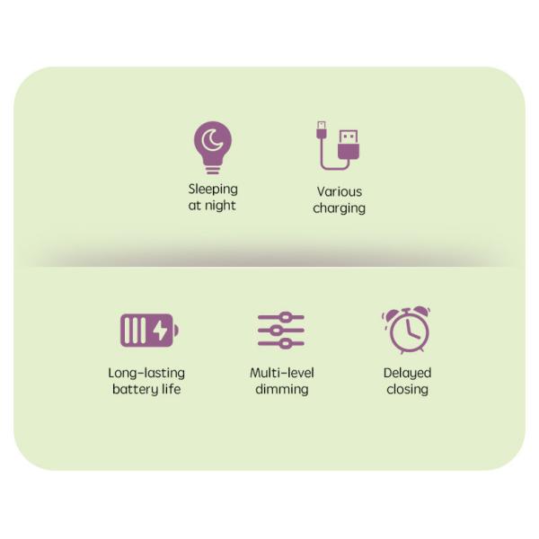 Vegetales pequeñas berenjenas lámparas de silicona USB recargable dormitorio de la cama Pat luces nocturnas para regalos